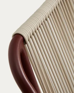 Kave Home Tuinstoel Zivia Touw Staal Ecru Burgundy