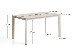 Kave Home Tuintafel Anafi Sintered Stone Beige 140cm