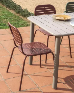 Kave Home Tuintafel Brai Staal Taupe 180cm