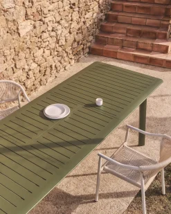 Kave Home Tuintafel Brela Uitschuifbaar Aluminium Groen 205-287cm