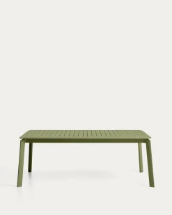 Kave Home Tuintafel Brela Uitschuifbaar Aluminium Groen 205-287cm
