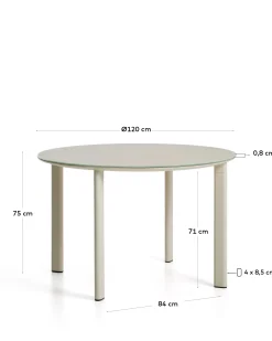Kave Home Tuintafel Erice Beige Ø120cm