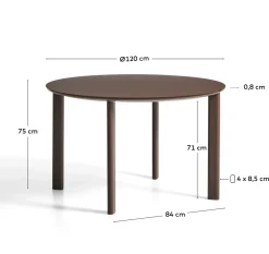 Kave Home Tuintafel Erice Donkerbruin Ø120cm
