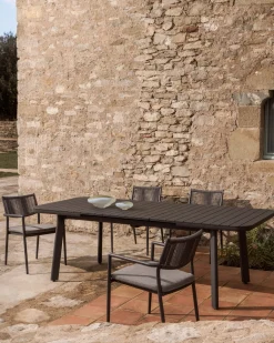 Kave Home Tuintafel Izola Aluminium Grafiet 185-235cm