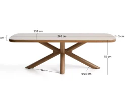 Kave Home Tuintafel Mirtia Sintered Stone Naturel 240cm