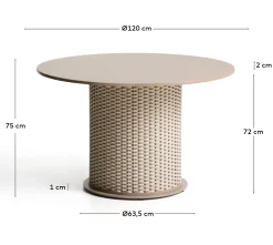 Kave Home Tuintafel Sedalis Taupe ø120cm