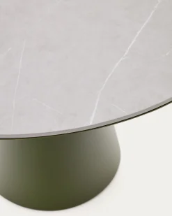 Kave Home Tuintafel Tudons Groen Aluminium Tafelblad Keramiek Ø120cm