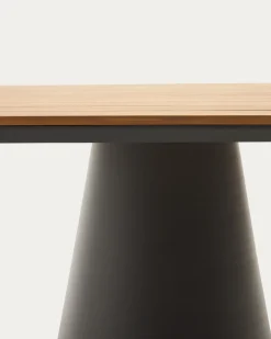 Kave Home Tuintafel Tudons Grijs Aluminium en Teak 148x148cm