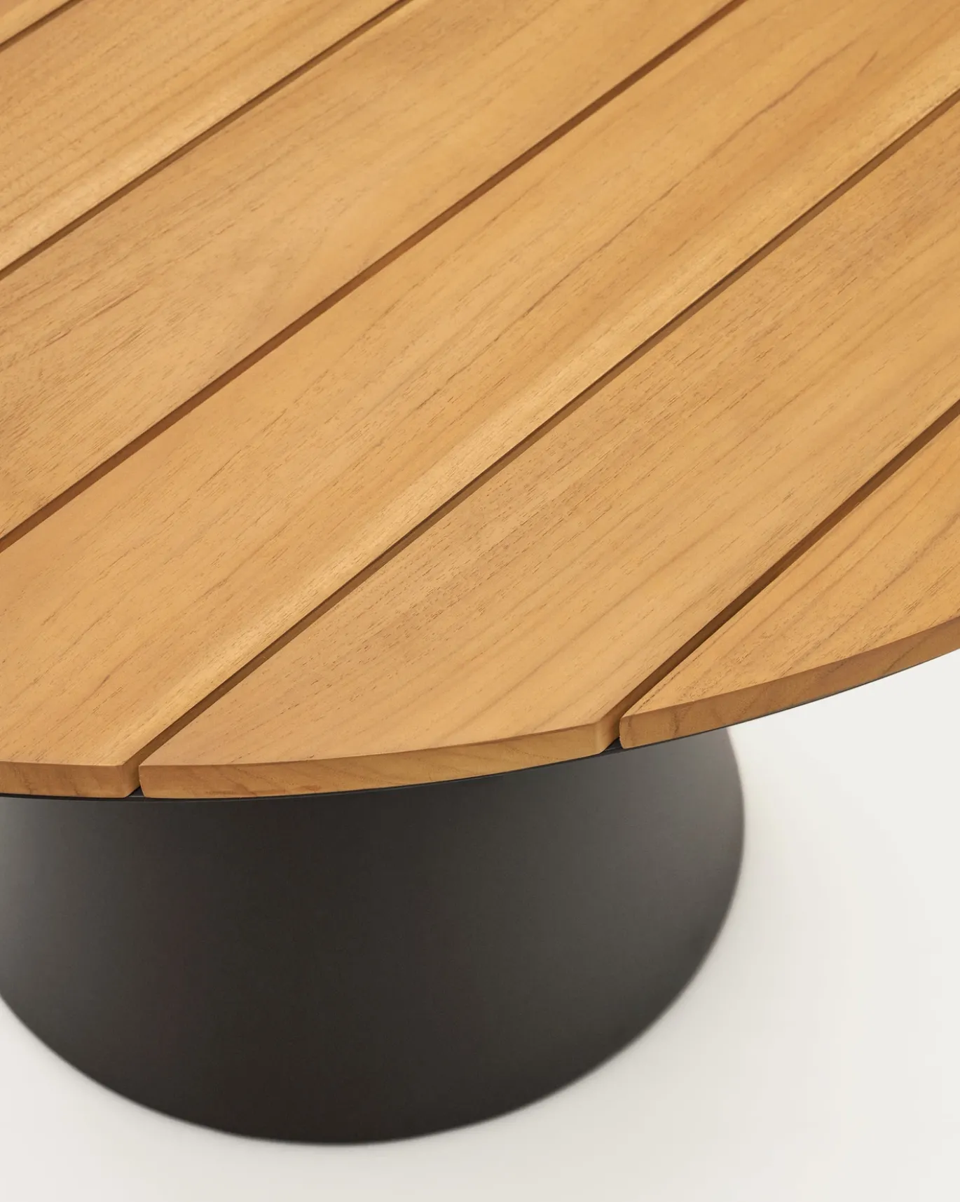 Kave Home Tuintafel Tudons Naturel Aluminium Grijs en Teak Ø120cm