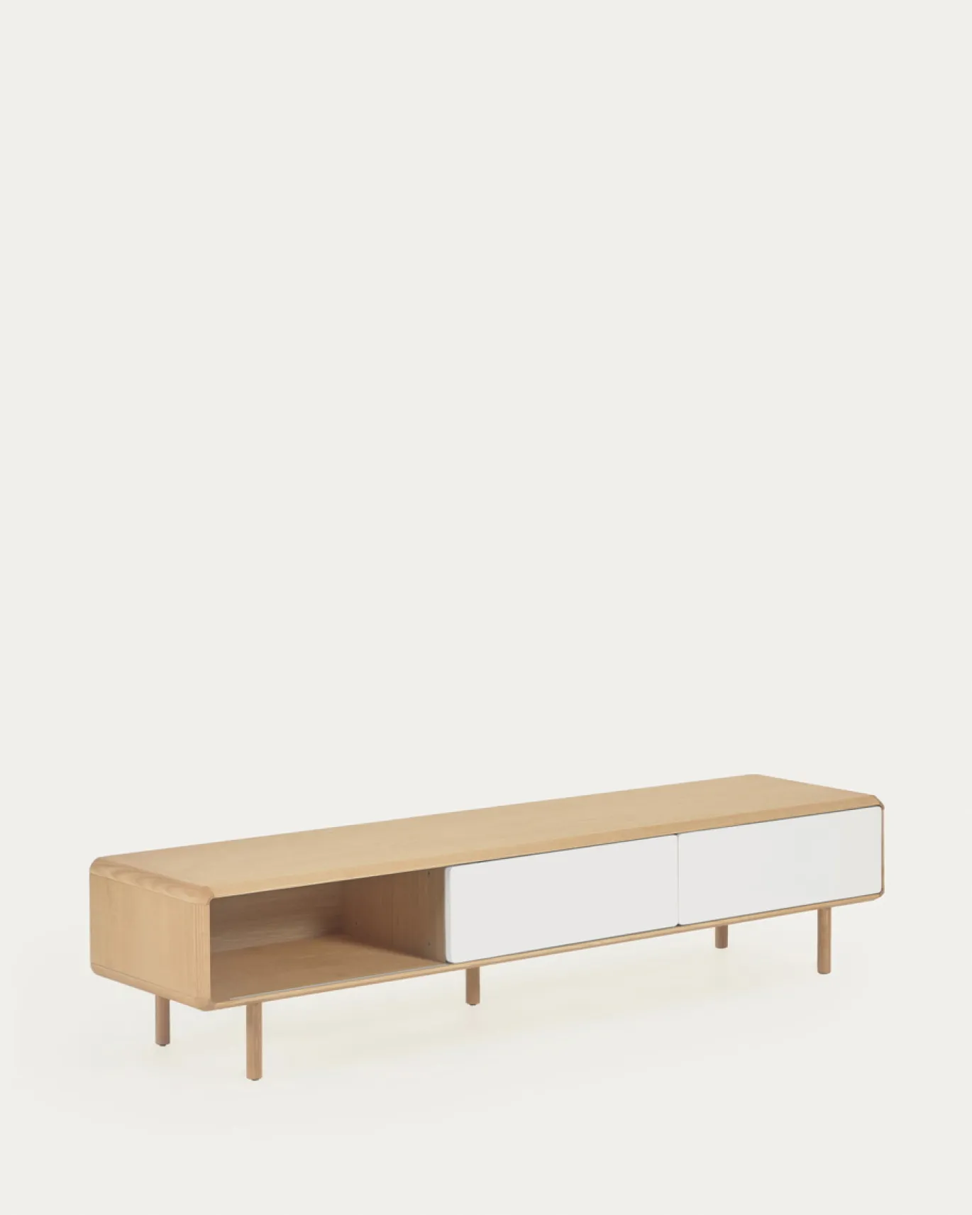 Kave Home Tv-meubel Anielle Massief Essen & Essenfineer 2 Deuren 180x41cm
