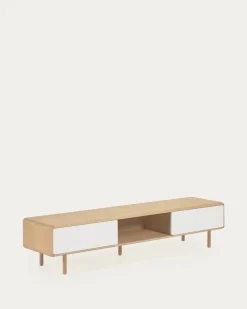 Kave Home Tv-meubel Anielle Massief Essen & Essenfineer 2 Deuren 180x41cm