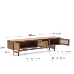 Kave Home Tv-meubel Elan Notenfineer 200x50cm