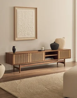 Kave Home Tv-meubel Elan Notenfineer 200x50cm