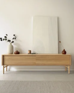 Kave Home Tv-meubel Lenon Massief Hout Eikenfineer 200x57cm