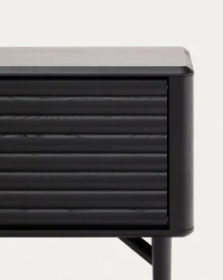 Kave Home Tv-meubel Lenon Massief Hout Zwart Eikenfineer 200x57cm