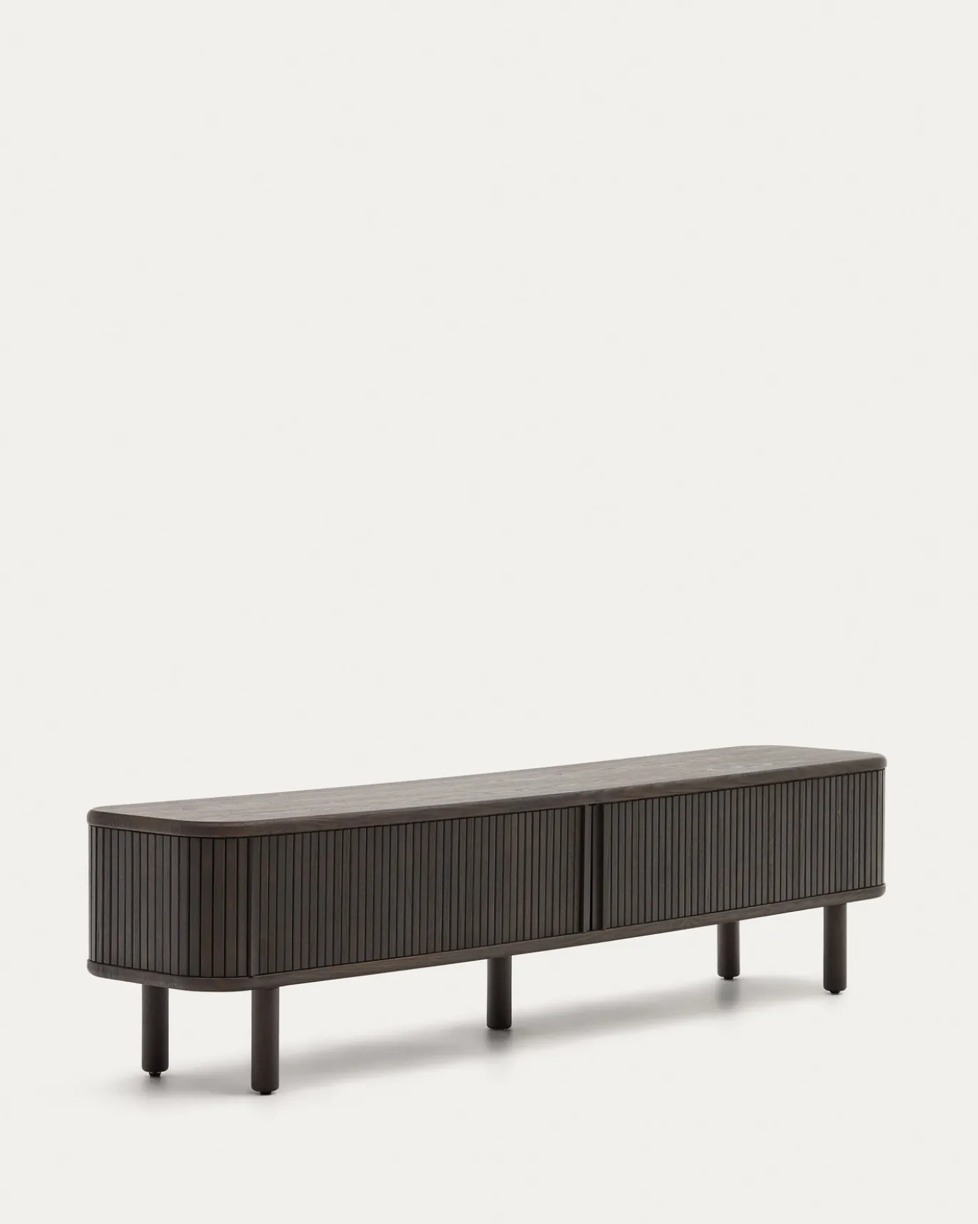 Kave Home Tv-meubel Mailen 2 Deuren Essenfineer Zwart 200x50cm