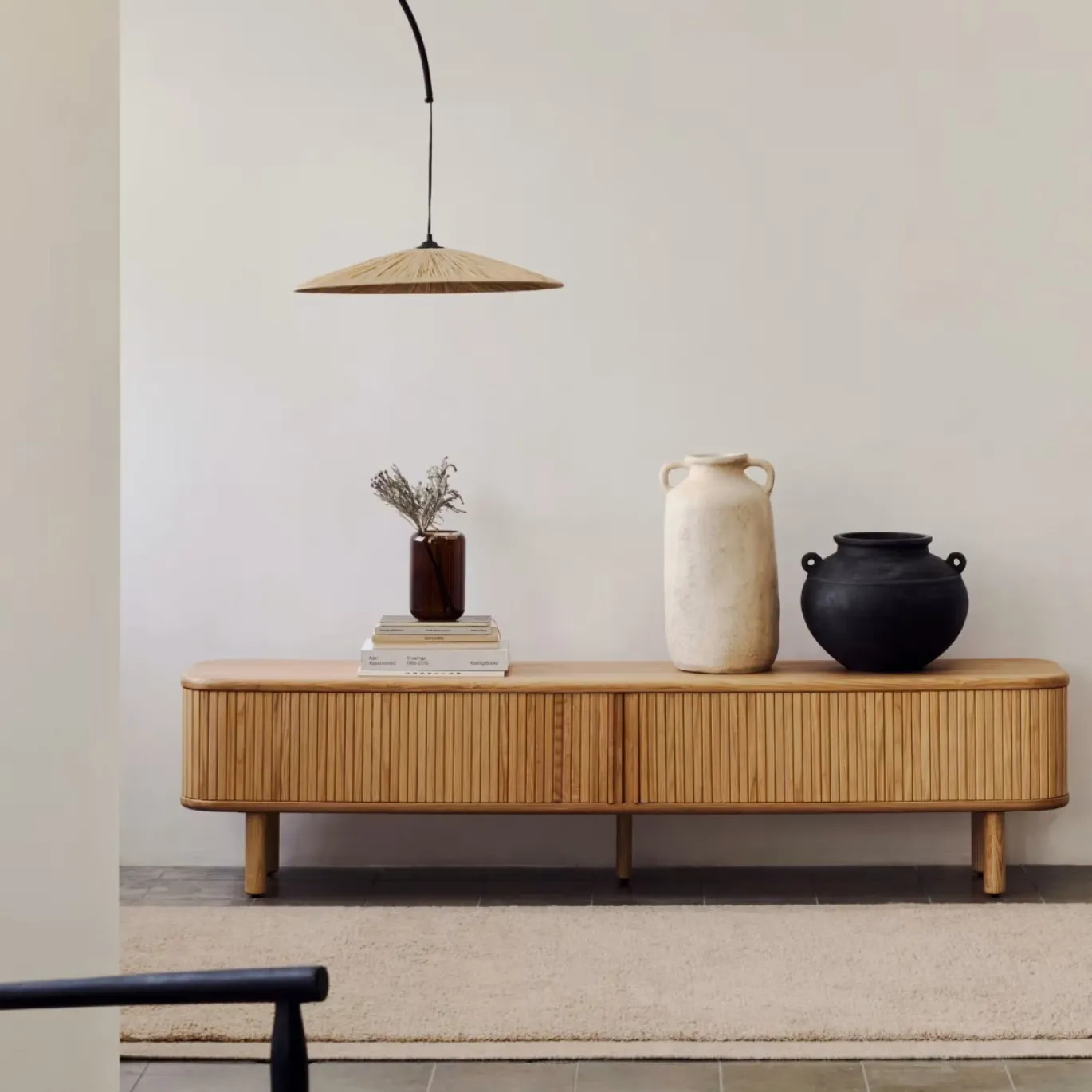 Kave Home Tv-meubel Mailen 2 Deuren Essenfineer Naturel 200x50cm