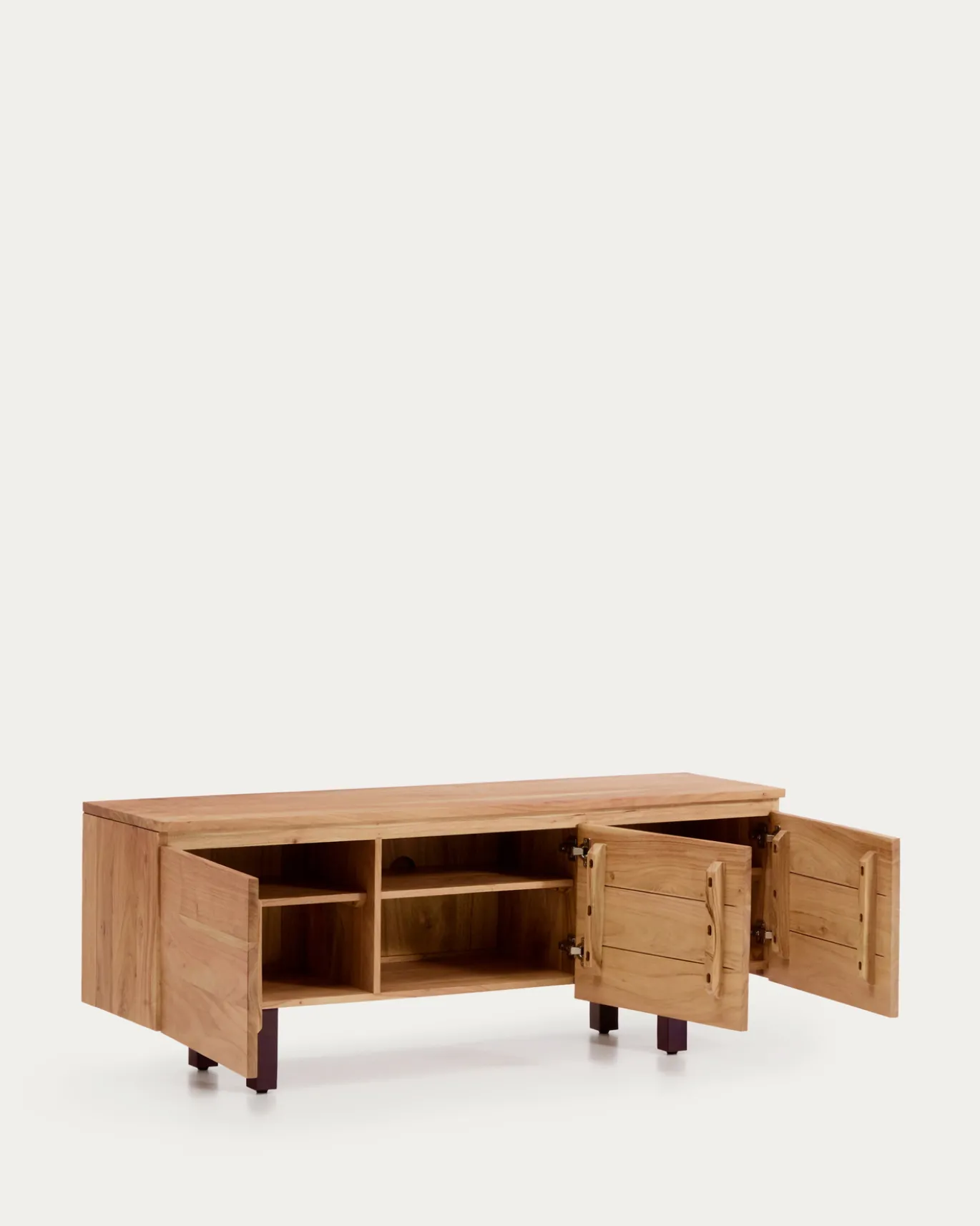 Kave Home Tv-meubel Uxue 3-deurs Acaciahout Naturel 150x58cm