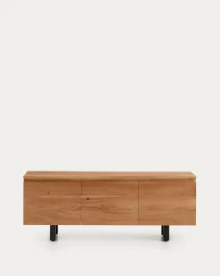Kave Home Tv-meubel Uxue 3-deurs Acaciahout Naturel 150x58cm