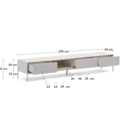 Kave Home Tv-meubel Vedrana 3 Laden Wit 195x35cm