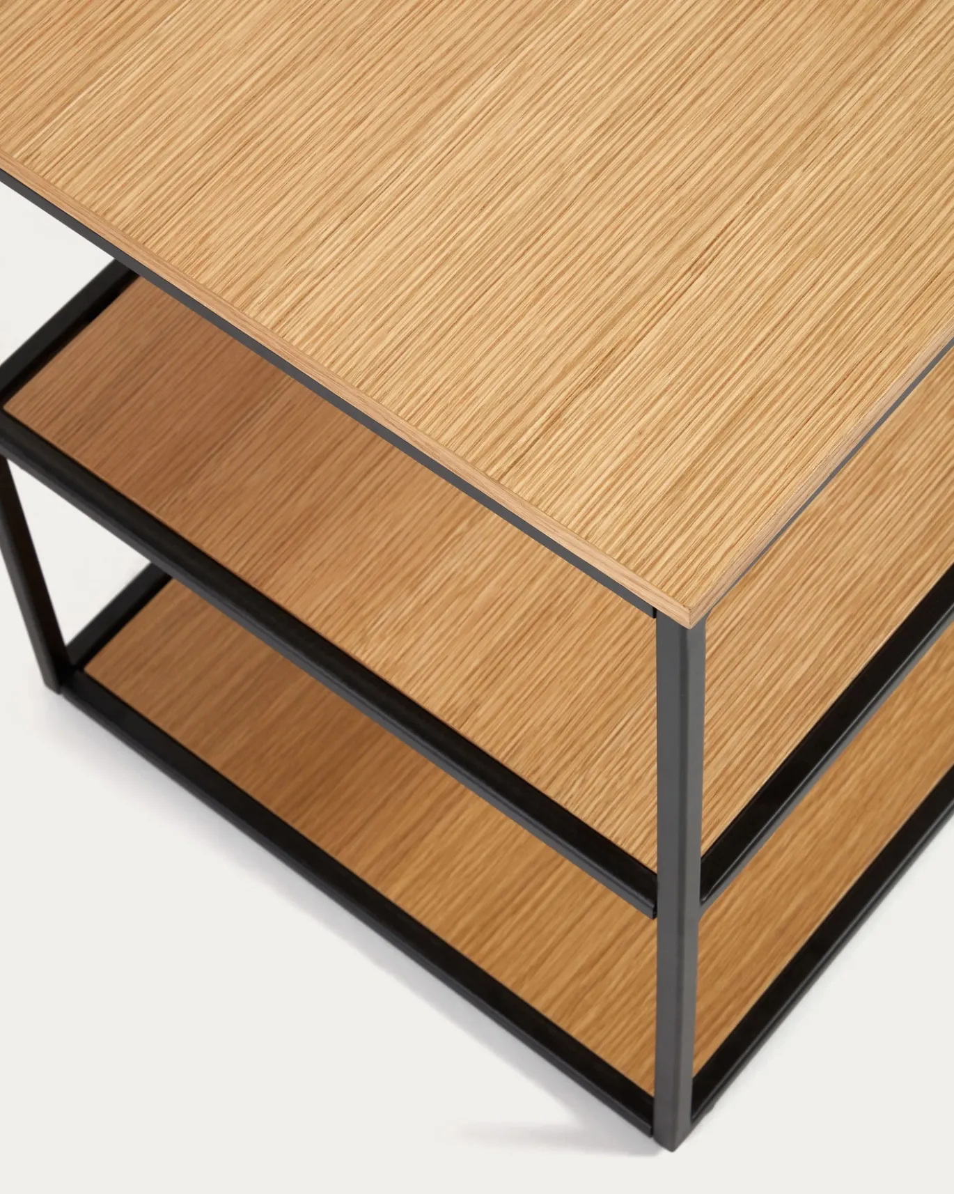 Kave Home Tv-meubel Yoana Eikenfineer Zwart 160x40cm