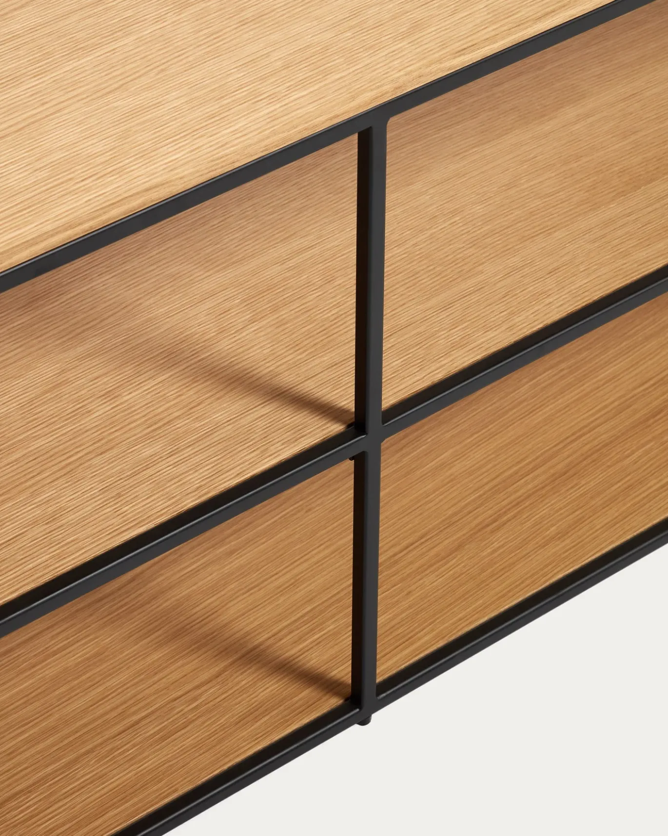 Kave Home Tv-meubel Yoana Eikenfineer Zwart 160x40cm