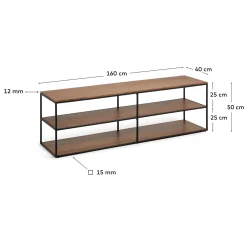 Kave Home Tv-meubel Yoana Walnootfineer Zwart 160x40cm