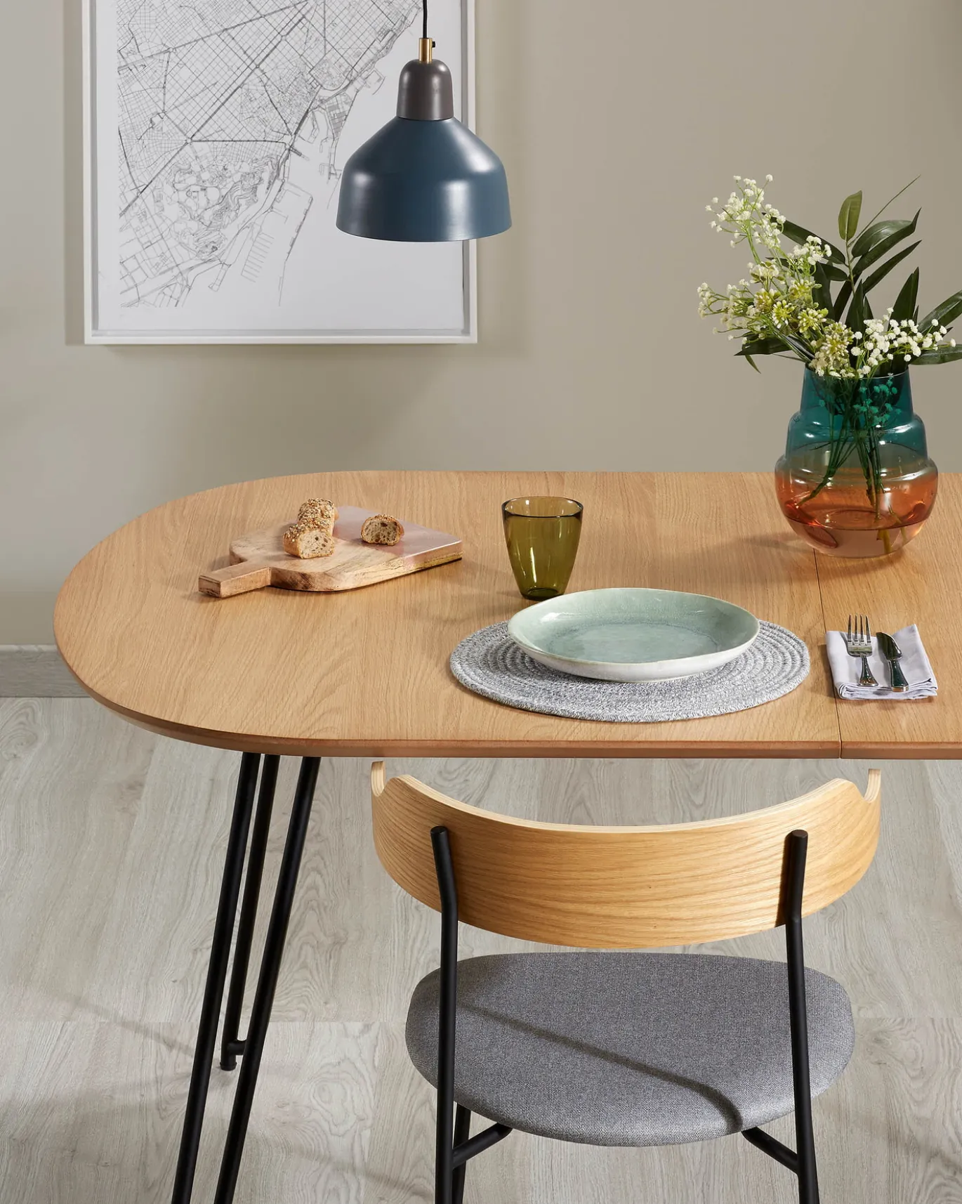 Kave Home Uitschuifbare Eettafel Novac Ovaal 140 (220)x90cm