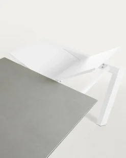 Kave Home Uitschuifbare Keramische Tafel Axis Grijs 120-180cm