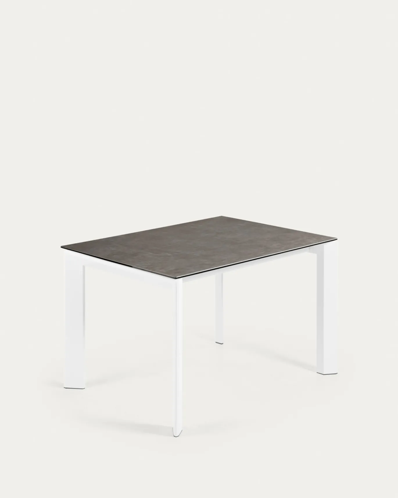 Kave Home Uitschuifbare Keramische Tafel Axis Wit Stalen Poten 120-180cm