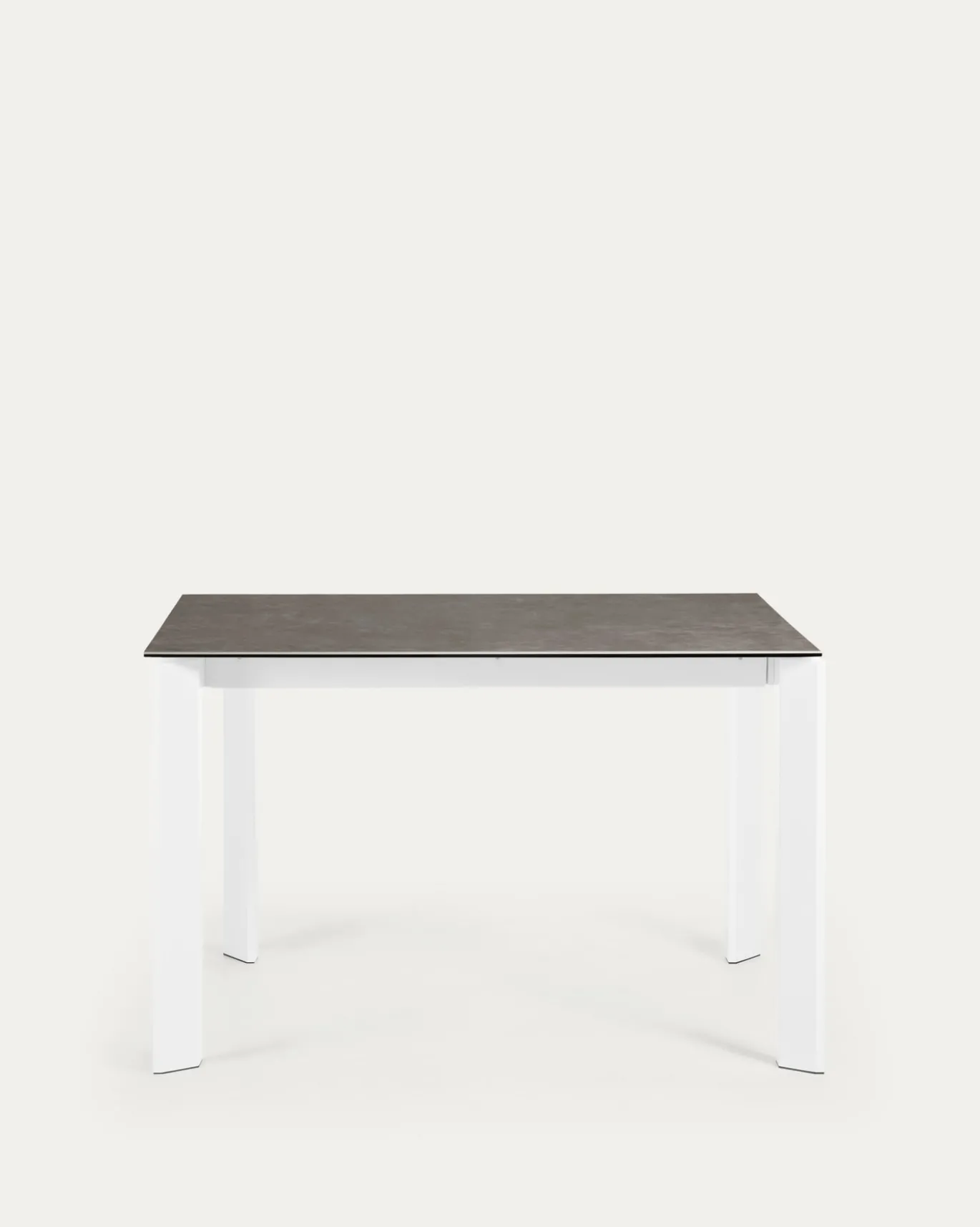 Kave Home Uitschuifbare Keramische Tafel Axis Wit Stalen Poten 120-180cm