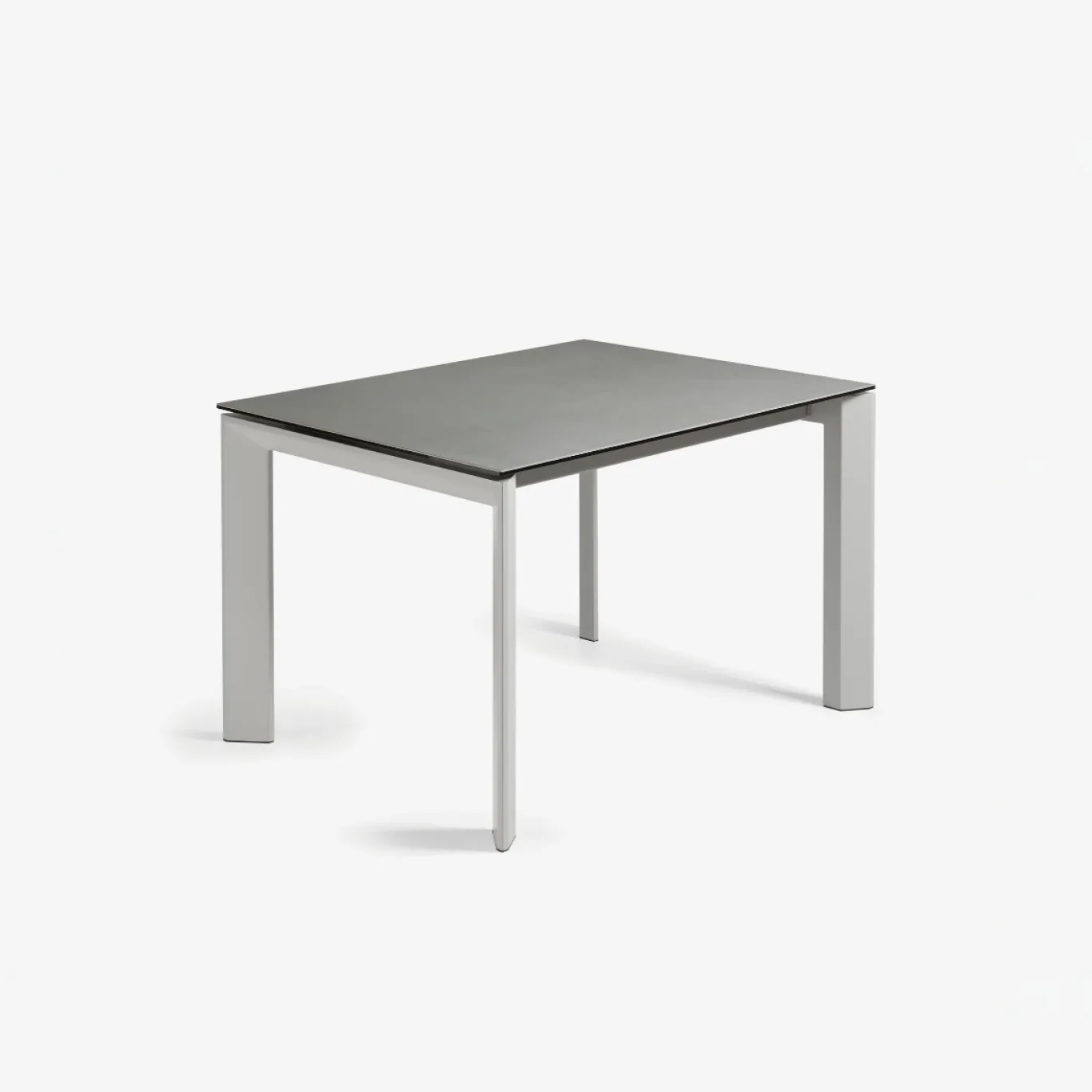 Kave Home Uitschuifbare Keramisch Tafel Axis met Grijs Stalen Poten 120 (180)cm