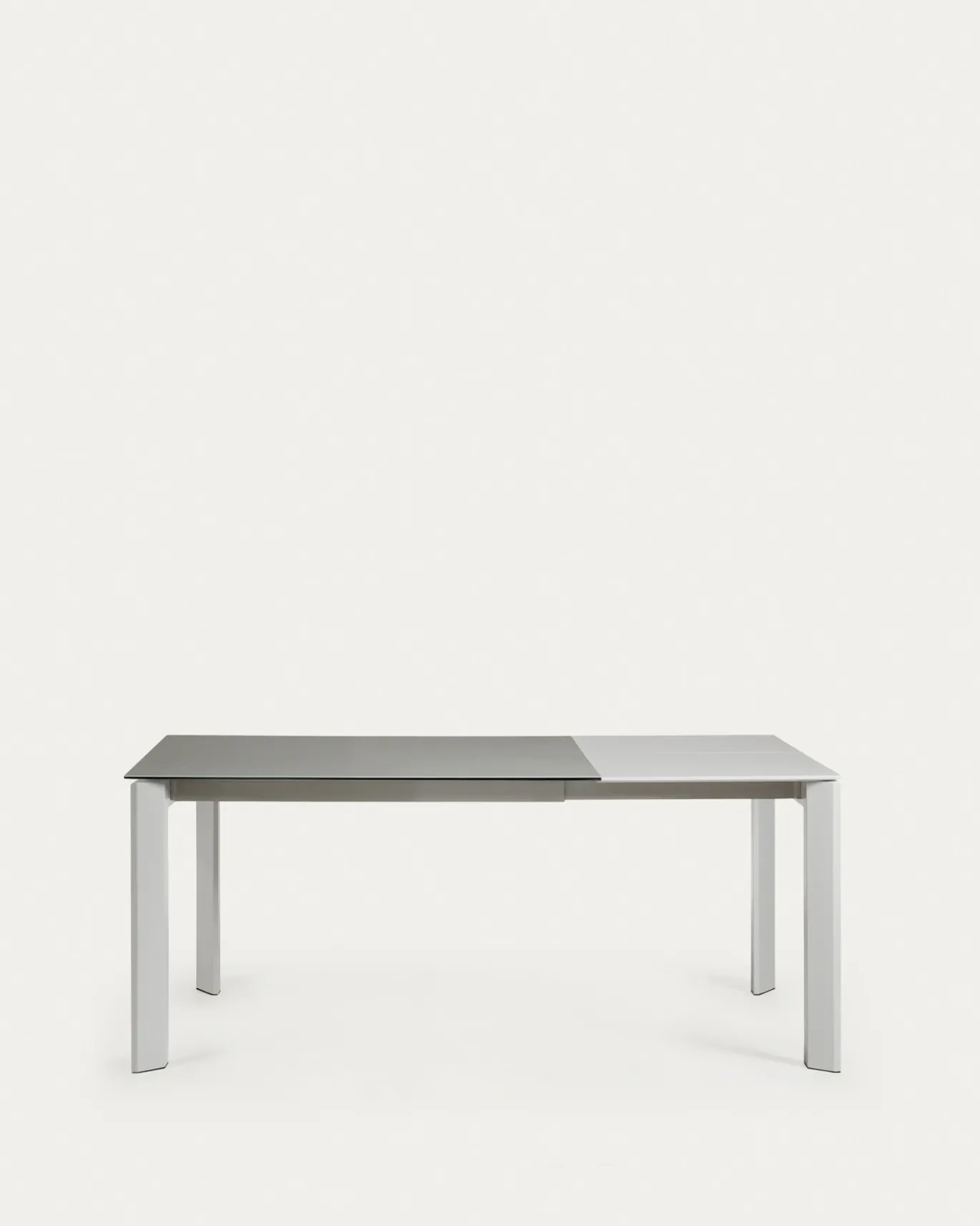 Kave Home Uitschuifbare Keramisch Tafel Axis met Grijs Stalen Poten 120 (180)cm