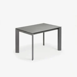 Kave Home Uitschuifbare Keramisch Tafel Axis met Antraciet Stalen Poten 120 (180)cm