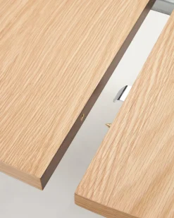 Kave Home Uitschuifbare Ronde Tafel Montuiri Eikenfineer Zwart Ø120 (200)cm