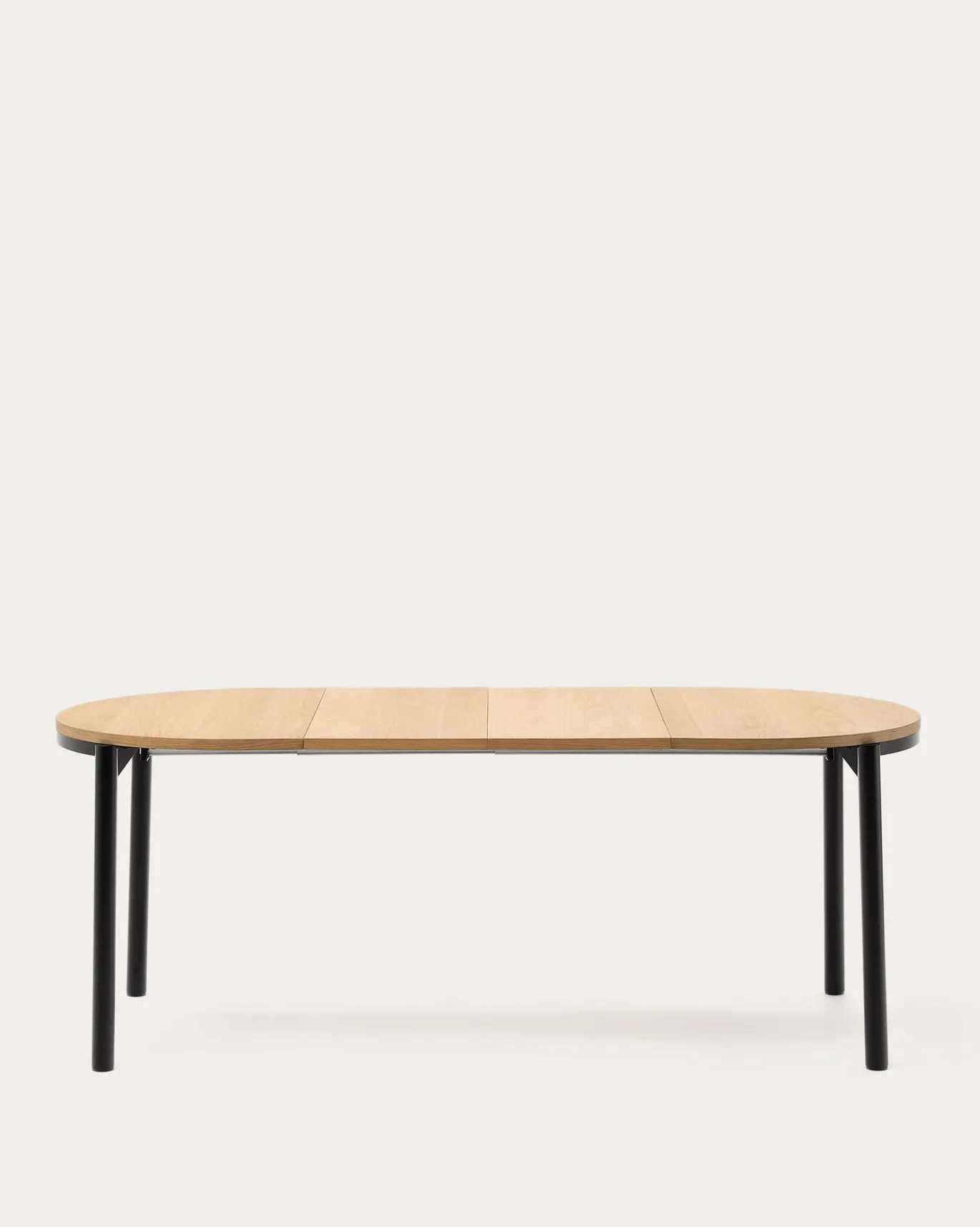 Kave Home Uitschuifbare Ronde Tafel Montuiri Eikenfineer Zwart Ø120 (200)cm