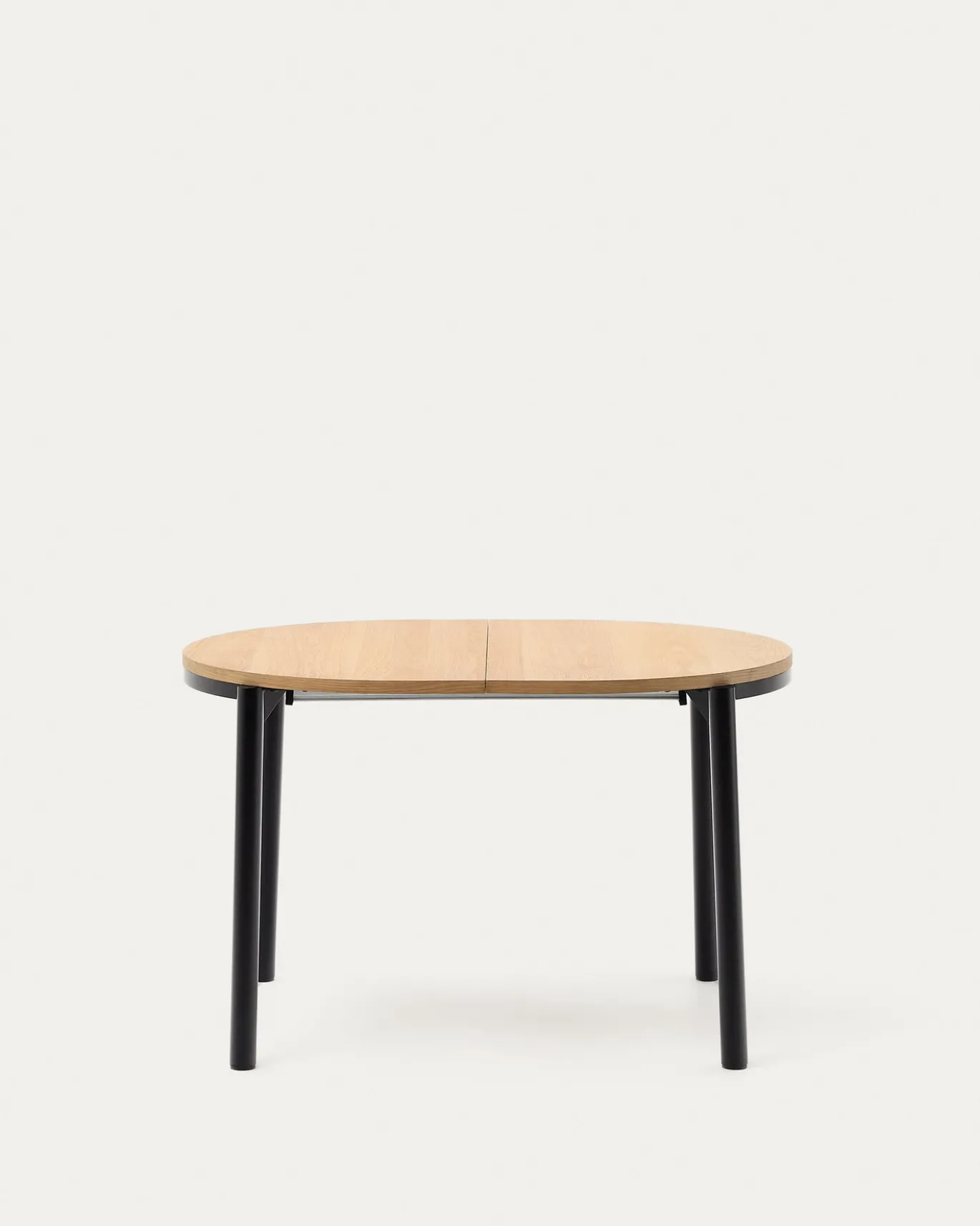 Kave Home Uitschuifbare Ronde Tafel Montuiri Eikenfineer Zwart Ø120 (200)cm