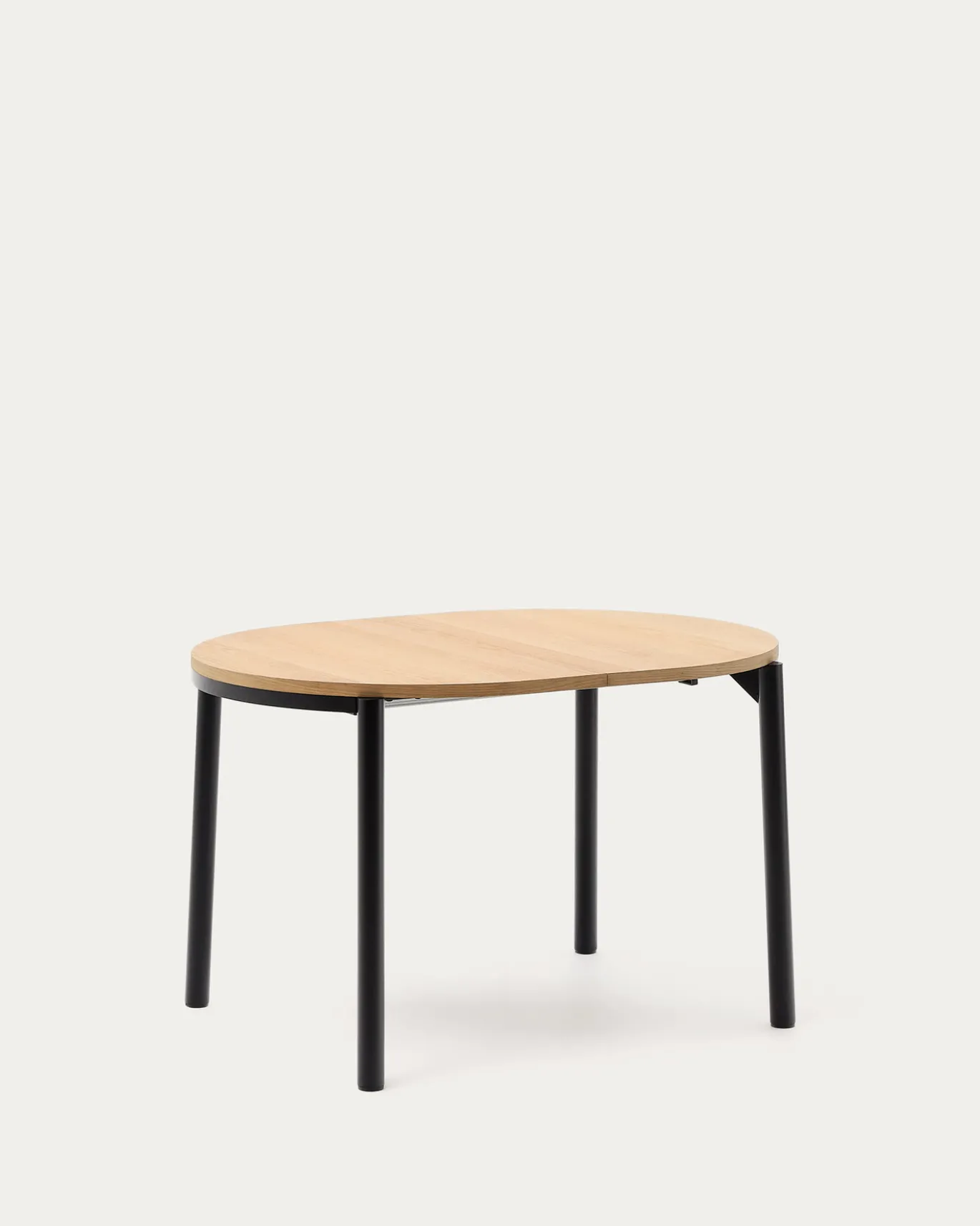 Kave Home Uitschuifbare Ronde Tafel Montuiri Eikenfineer Zwart Ø120 (200)cm