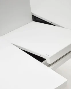 Kave Home Uitschuifbare Ronde Tafel Vashti Wit Glas Ø120-160cm