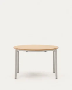 Kave Home Uitschuifbare Ronde Tafel Montuiril Eikenfineer Grijs Ø120 (200)cm