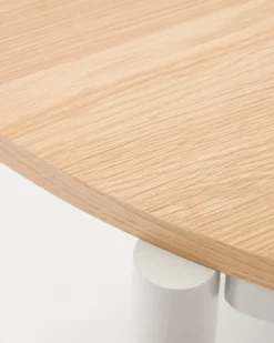Kave Home Uitschuifbare Ronde Tafel Montuiril Eikenfineer Grijs Ø120 (200)cm