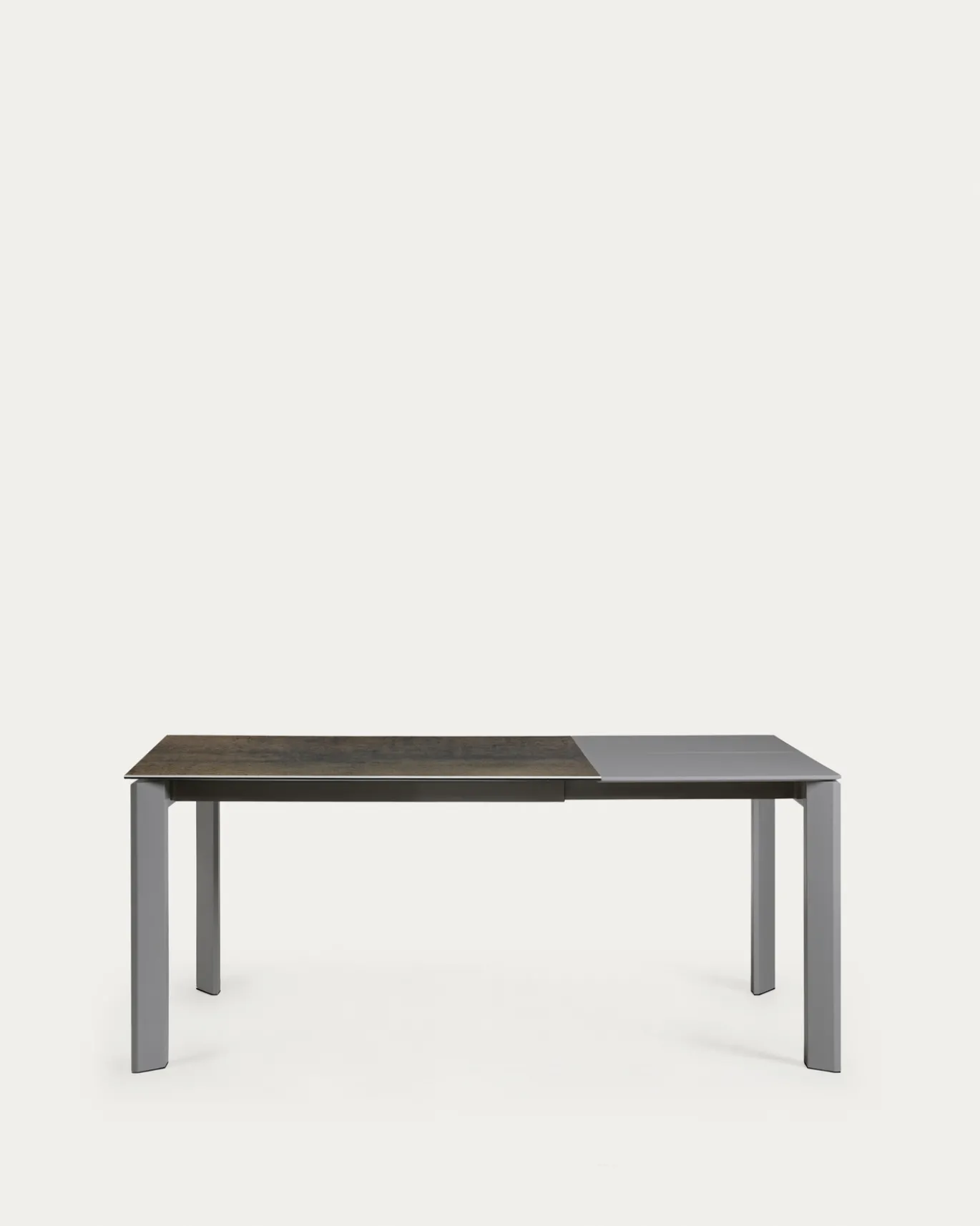 Kave Home Uitschuifbare Tafel Axis Porselein met Antraciet Stalen Poten 120 (180)cm