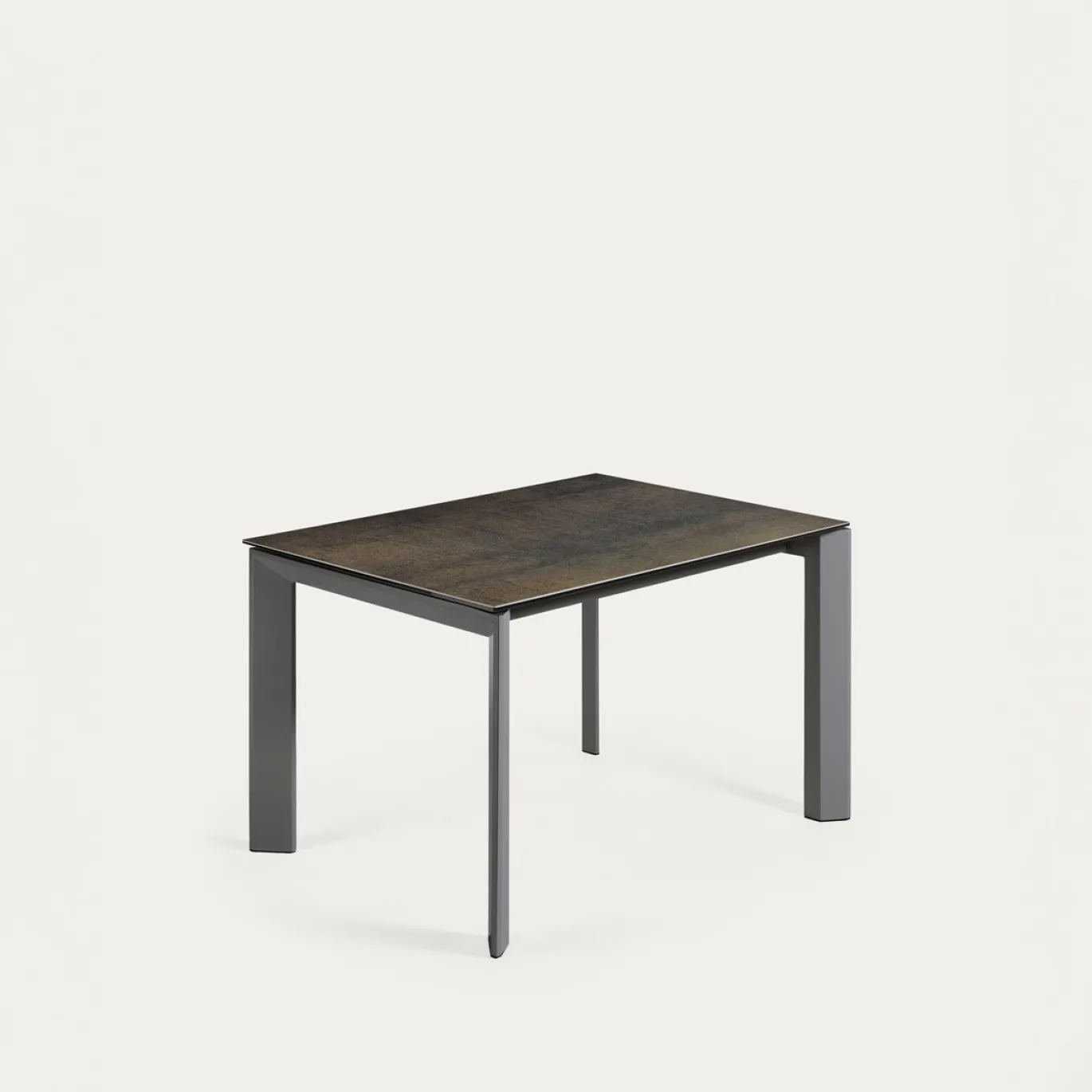 Kave Home Uitschuifbare Tafel Axis Porselein met Antraciet Stalen Poten 120 (180)cm