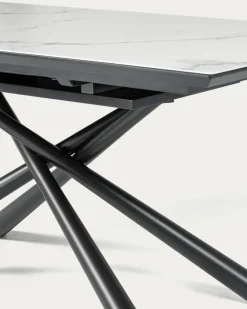Kave Home Uitschuifbare Tafel Theone Wit Porselein 160 (210)x90cm