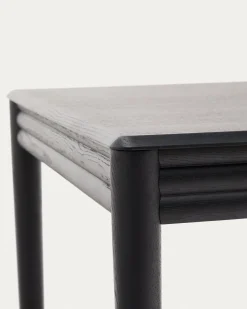 Kave Home Uitschuifbare Tafel Lenon Eikenfineer Zwart 160(240)x90cm