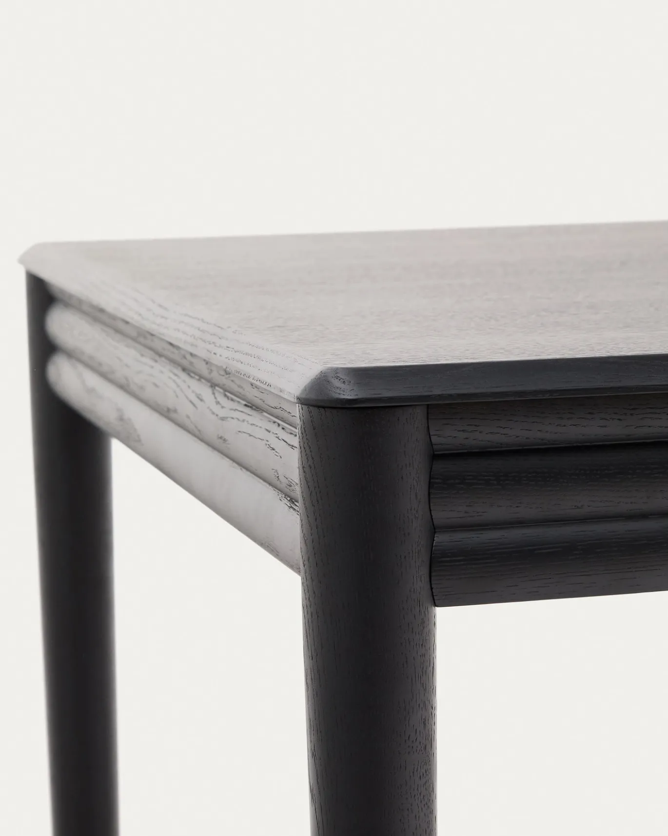 Kave Home Uitschuifbare Tafel Lenon Eikenfineer Zwart 160(240)x90cm