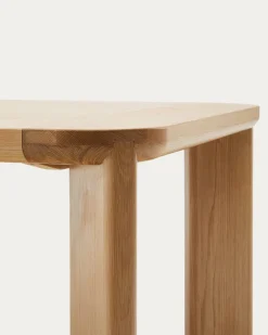 Kave Home Uitschuifbare Tafel Axis Porselein/Vulcano Roca met Witte Poten 120-180cm