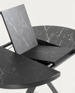 Kave Home Uitschuifbare Tafel Vashti Porselein Ø120 (160)cm
