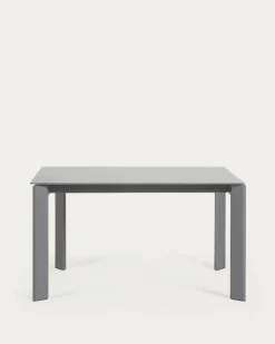 Kave Home Uitschuifbare Tafel Axis Glas Donkergrijs 140-200cm
