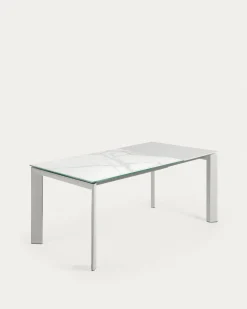 Kave Home Uitschuifbare Tafel Axis Porselein met Grijs Poten 120 (180)cm